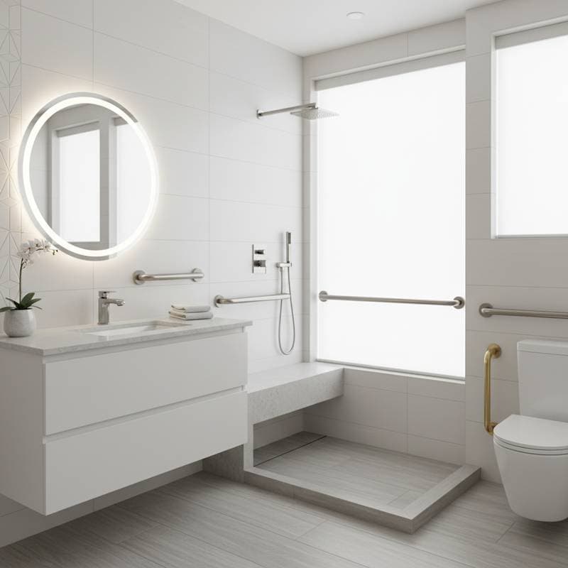 Featured image for Modern Grab Bars Blend Safety with Bathroom Style
