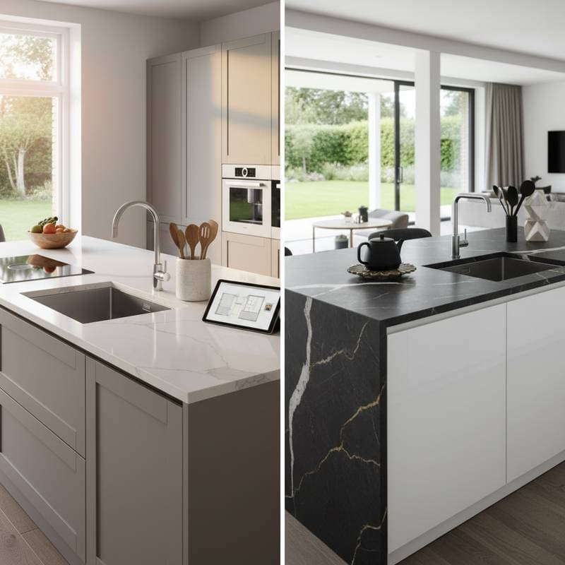 Featured image for Quartz vs Porcelain Counters: Which Adds More Value