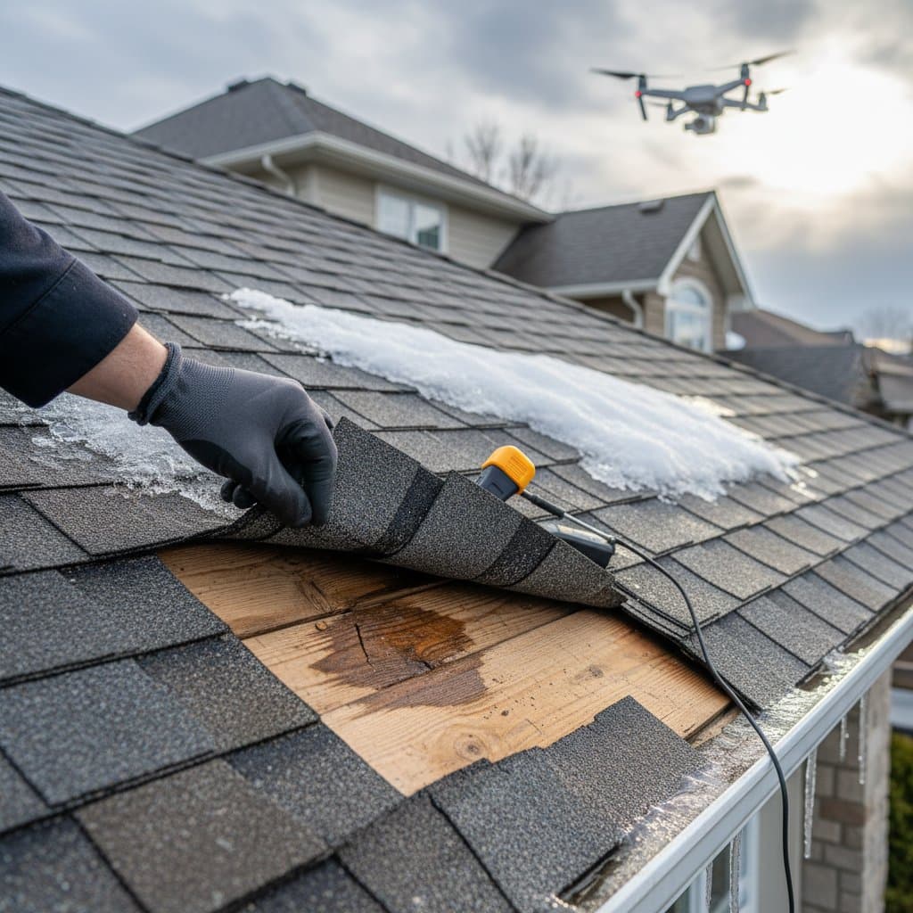 Featured image for Winter Roof Stress: Spot Damage Before Spring Rains