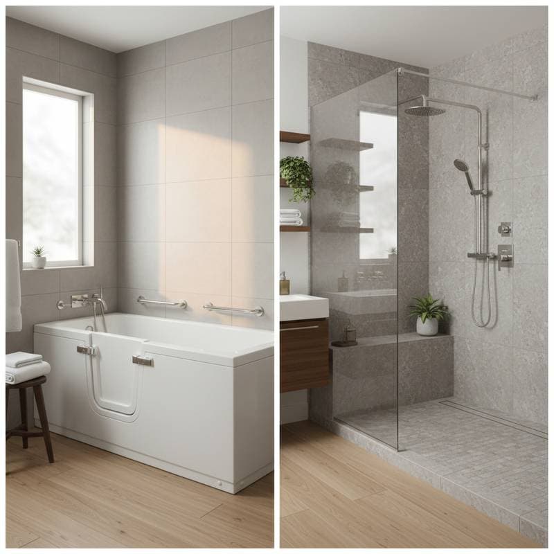 Walk-In Tub or Curbless Shower: Which Fits Your Needs?