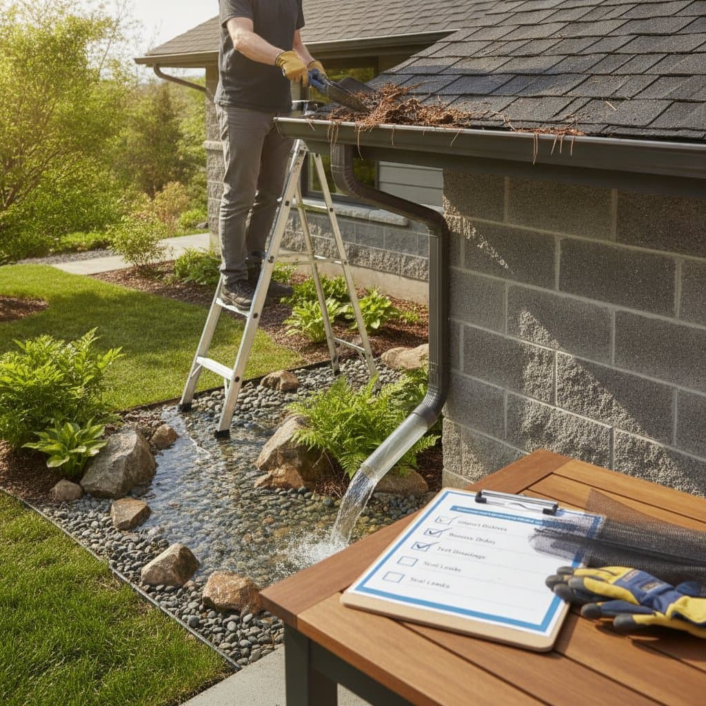 Featured image for Spring Gutter Care Stops Foundation Damage